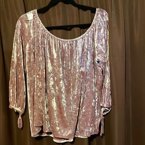 Elegant Pink Velvet Women's Top